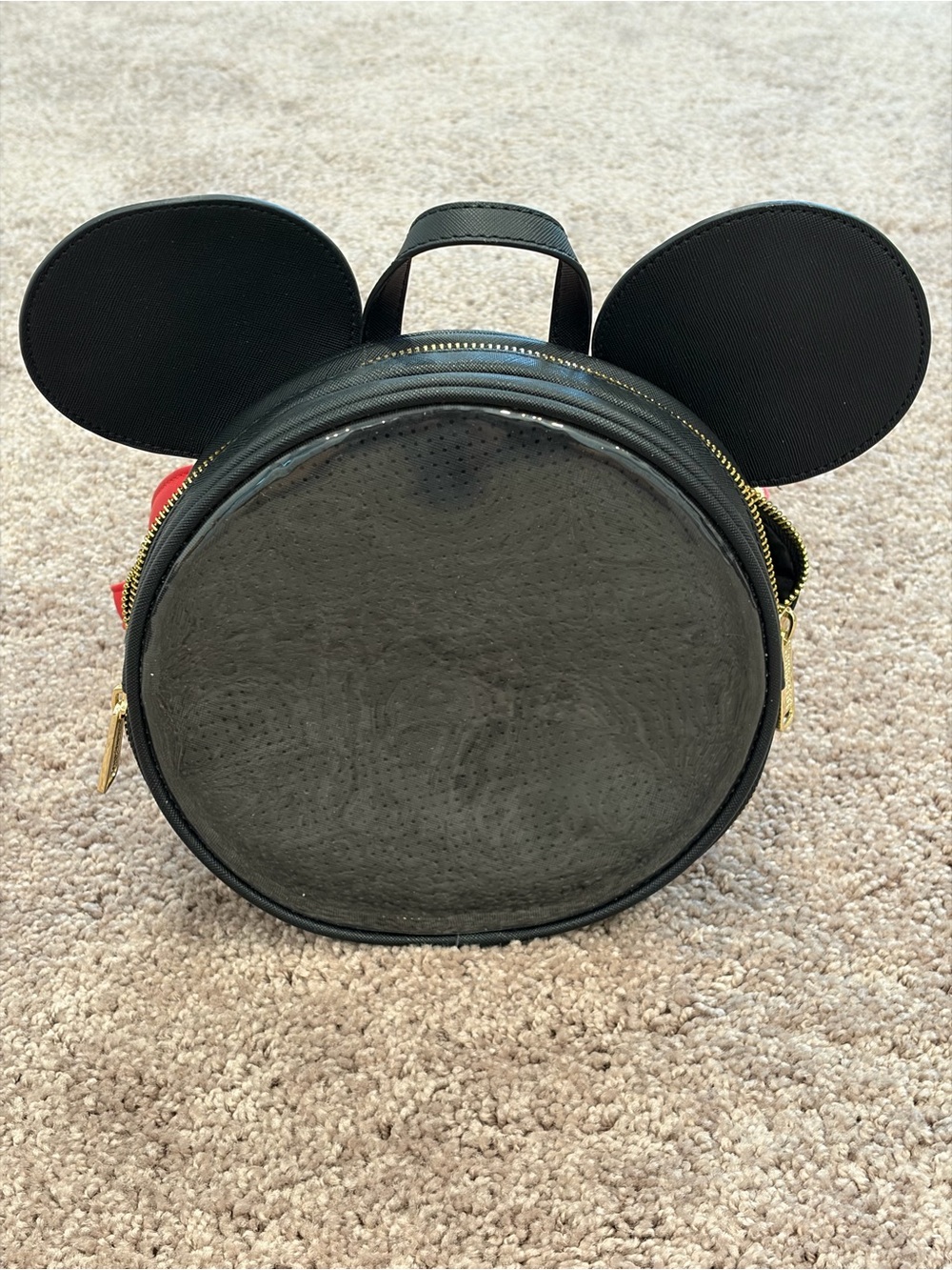 Loungefly Black and Red Mickey Ear Pin Display Backpack